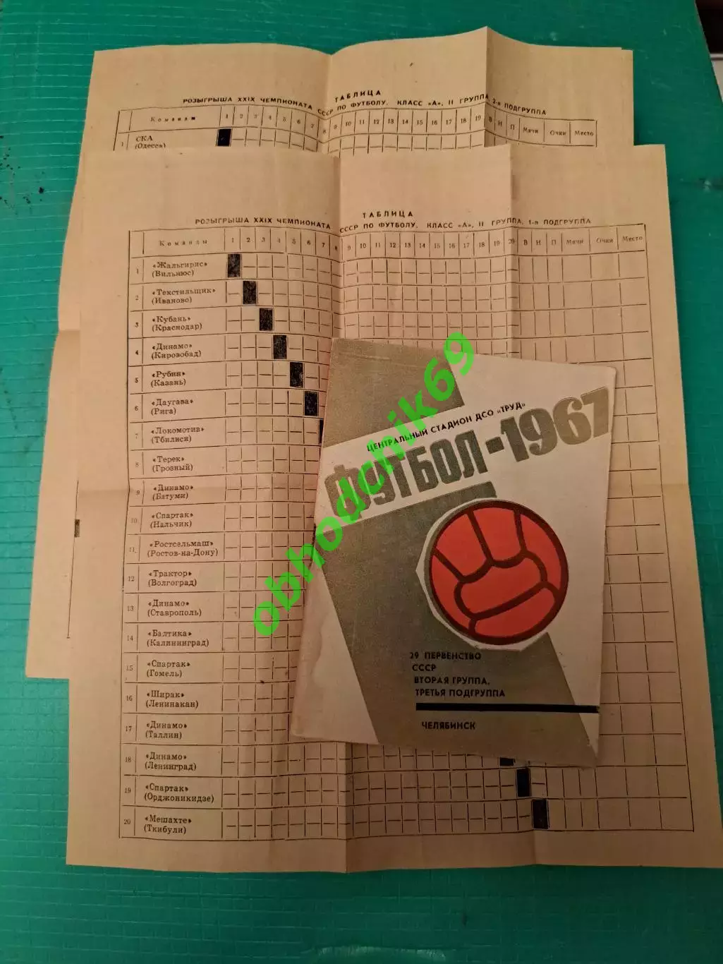 Футбол Календарь-справочник 1967 Челябинск