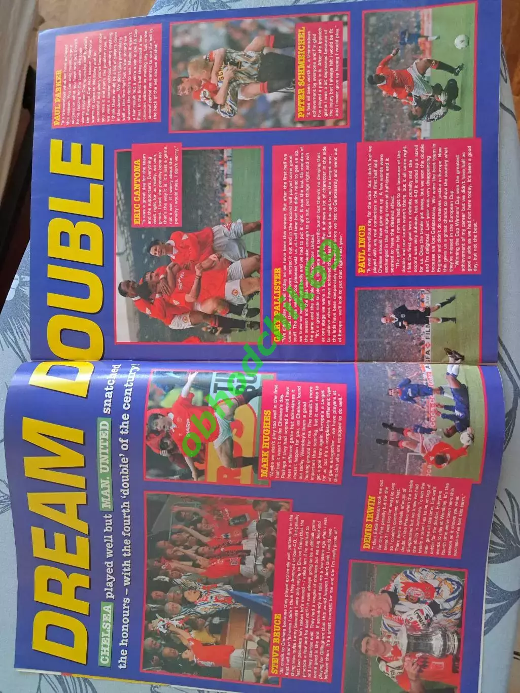 Журнал MATCH 1994 ( вкладка)Постер Manchester United представление команд к ЧМ 2