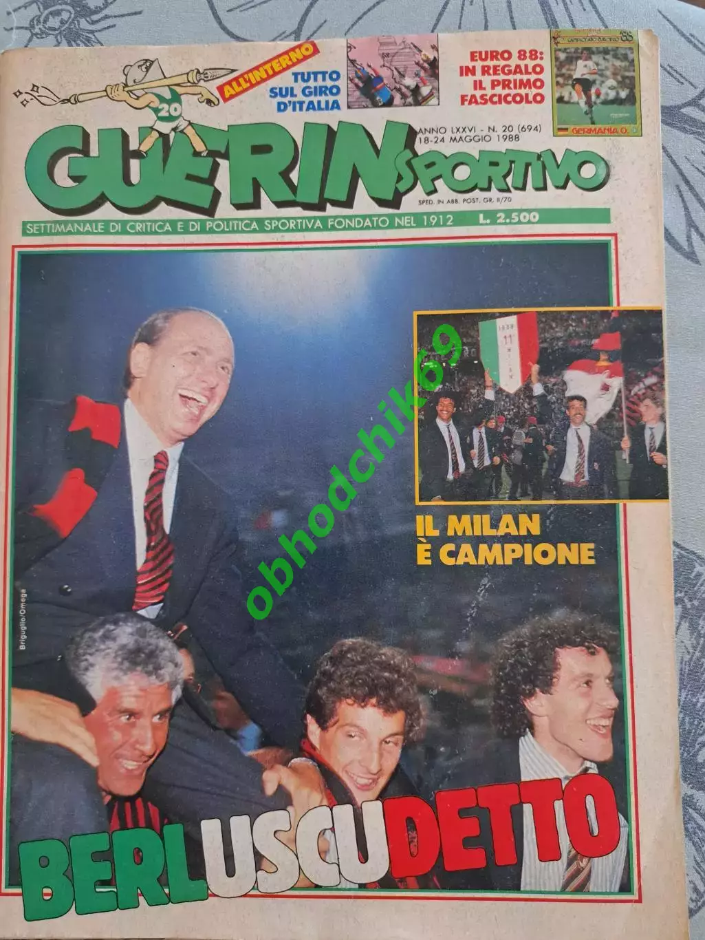 Журнал Guerin Sportivo 1988 Италия (Милан КЧ) + представление команд к ЧЕ