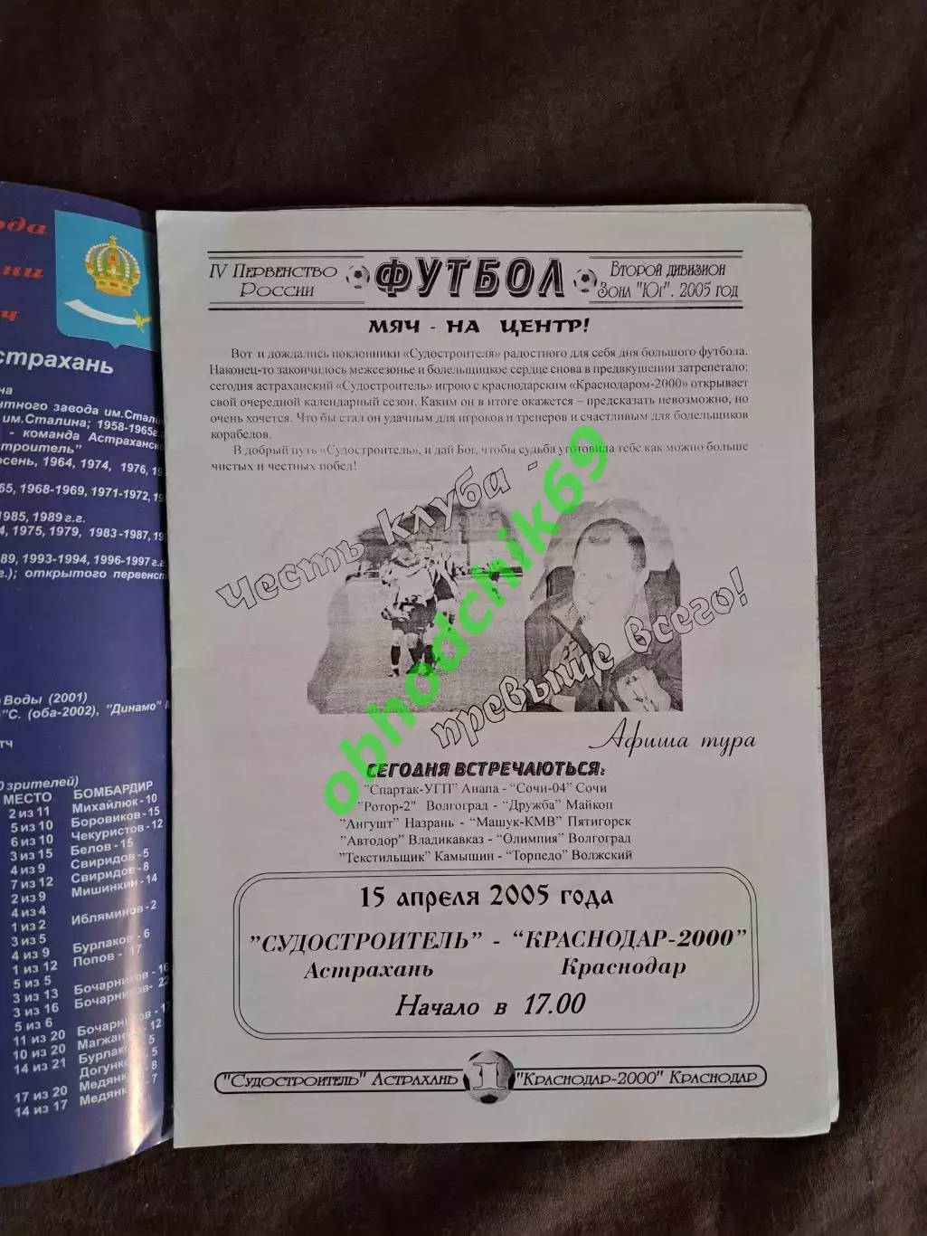 Судостроитель ( Астрахань) - Краснодар-2000 15.04.2005