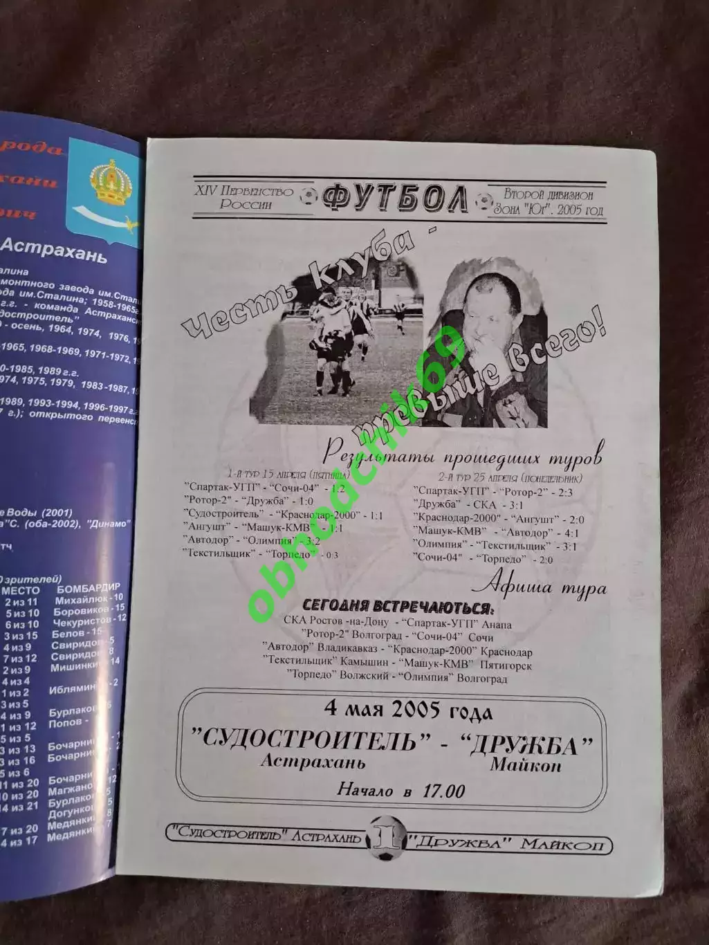 Судостроитель ( Астрахань) - Дружба ( Майкоп)04.05.2005