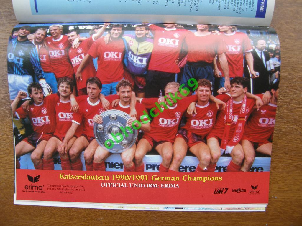 Soccer International Октябрь 1991 визит сб США в РФ +постер Kaiserslautern Ч ФРГ 3