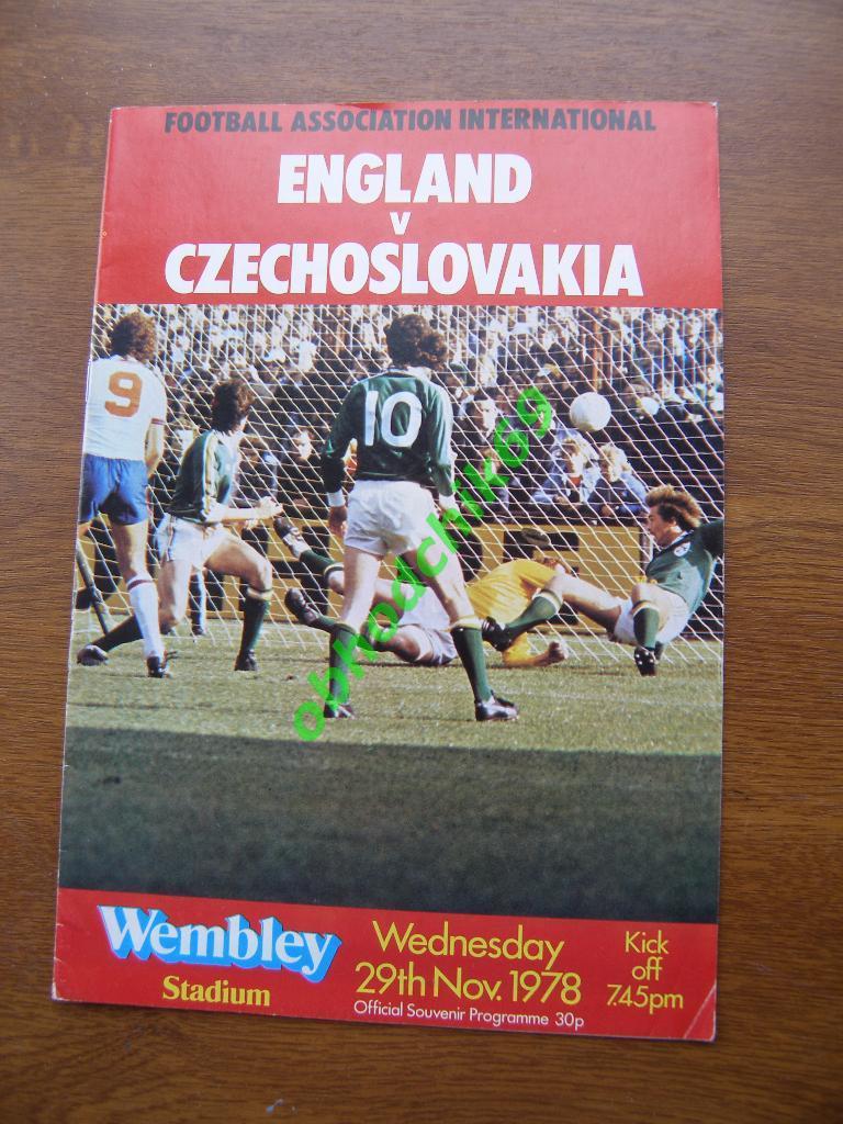 Англия - Чехословакия 29 11 1978 товарищеский