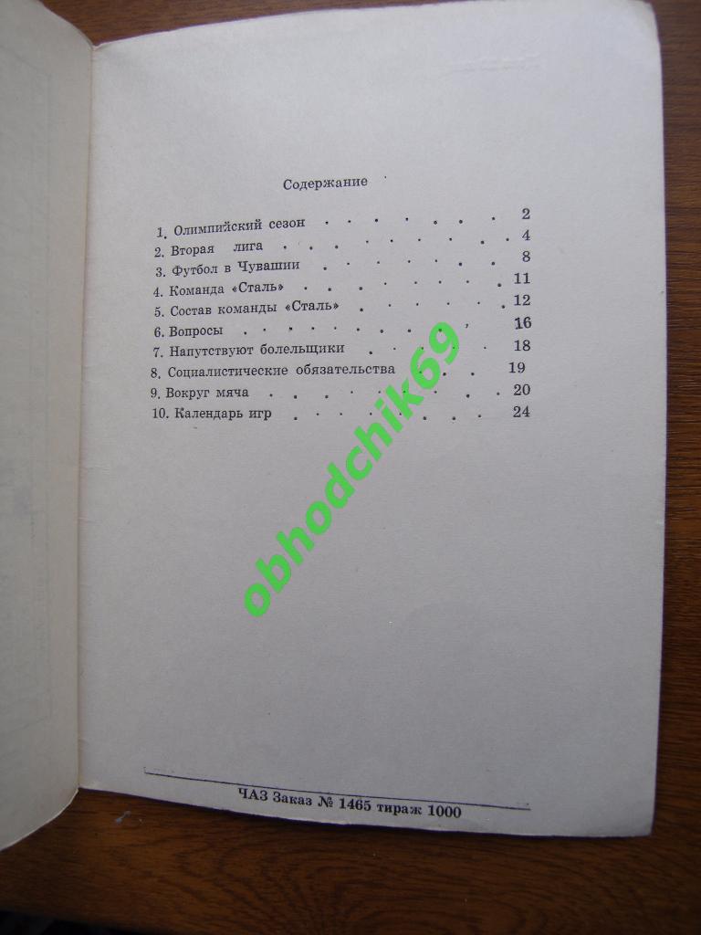 Футбол Календарь-справочник 1980 Чебоксары 1