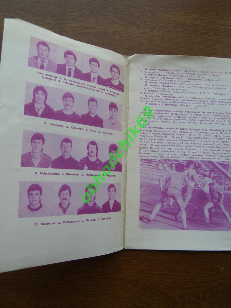 Футбол Календарь-справочник 1989 Стрела Челябинск 1