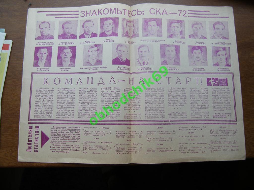 Буклет-справочник СКА Чита 1972 1