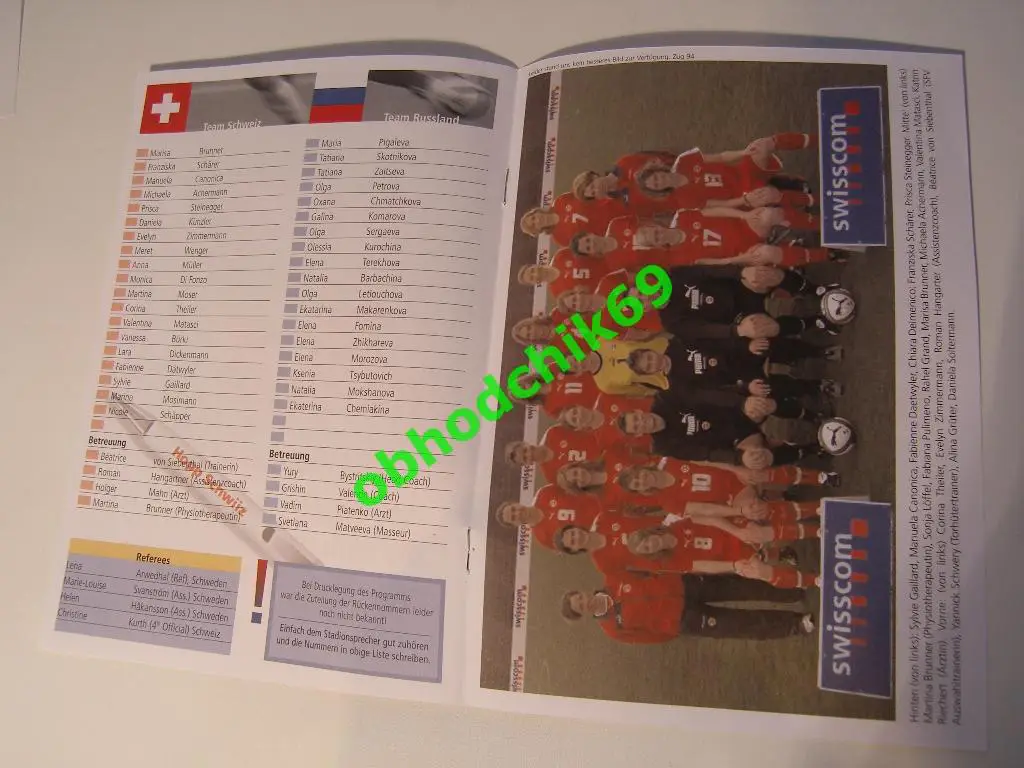 Швейцария Россия квалификация к ЧМ женские к-ды 01 09 2005 1