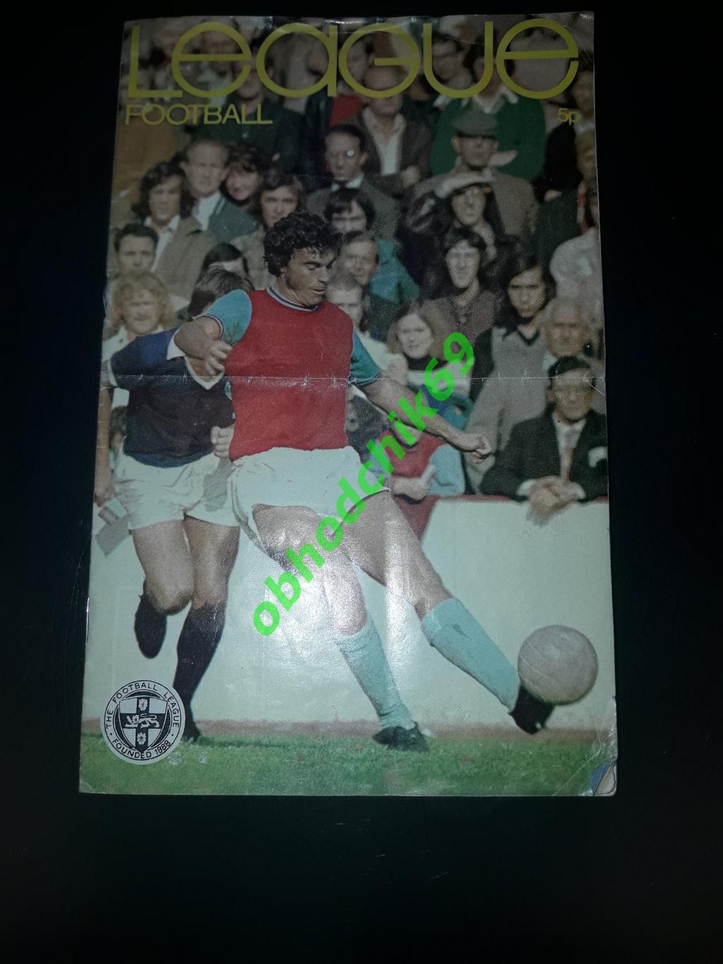 Журнал League Football сезон 1974/75 Постер Watford