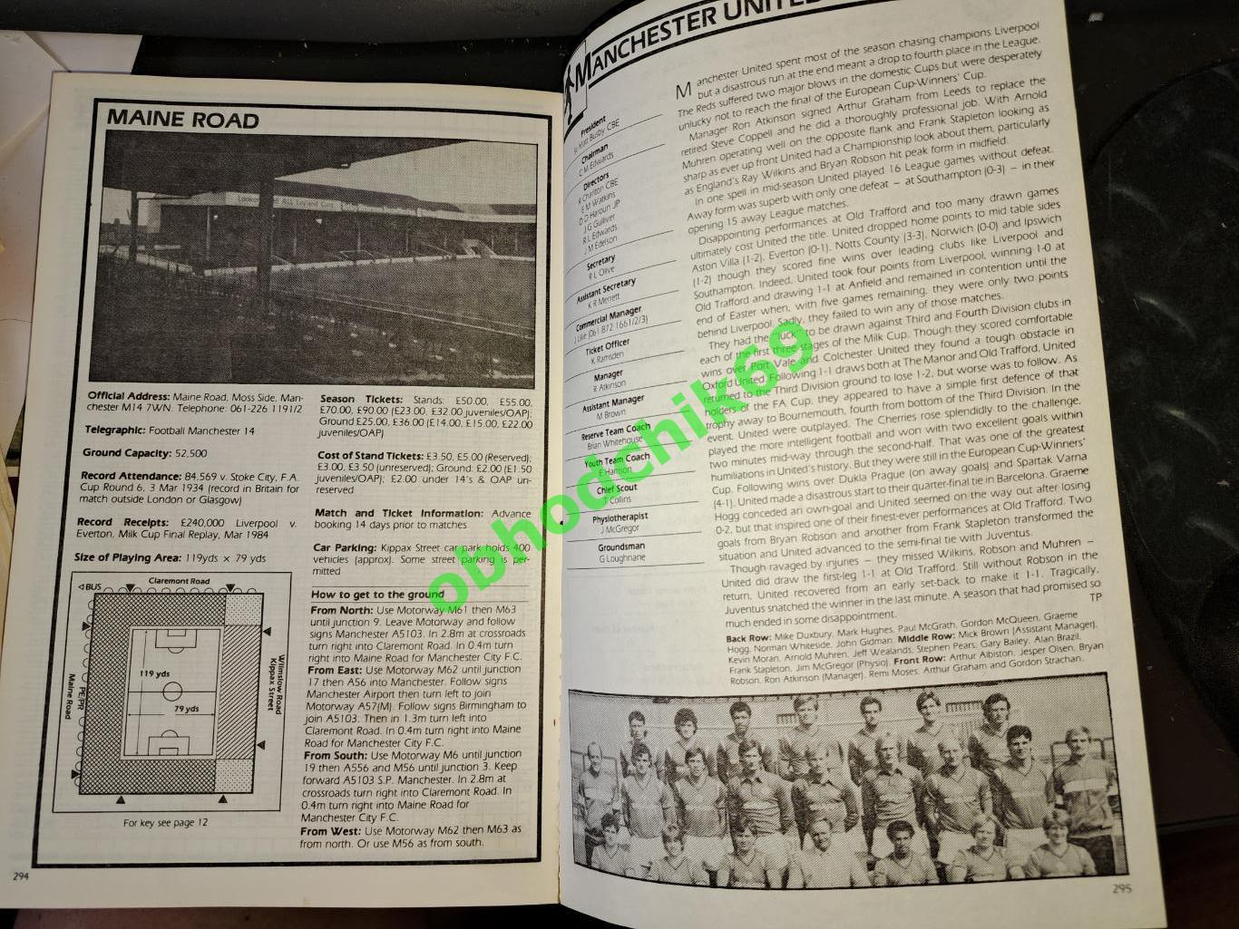 Футбол Англия Ежегодник Tony WilliamsThe League Club Directory 1985 2