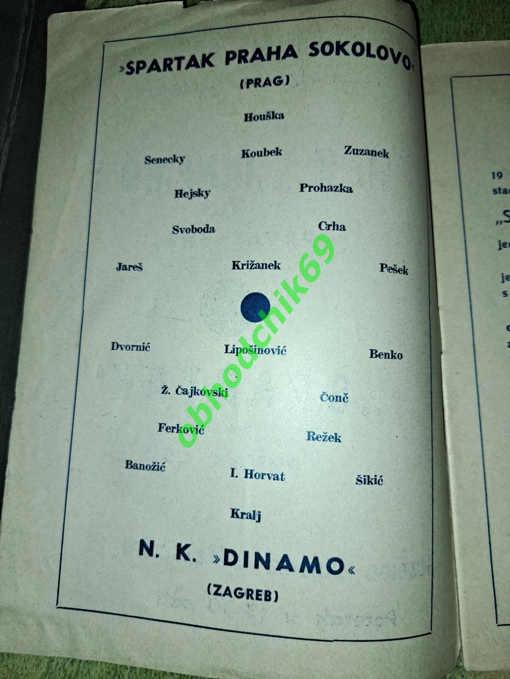 Динамо Загреб- Спарта Прага 19 12 1954 товарищеский матч между чемпионами стран 1