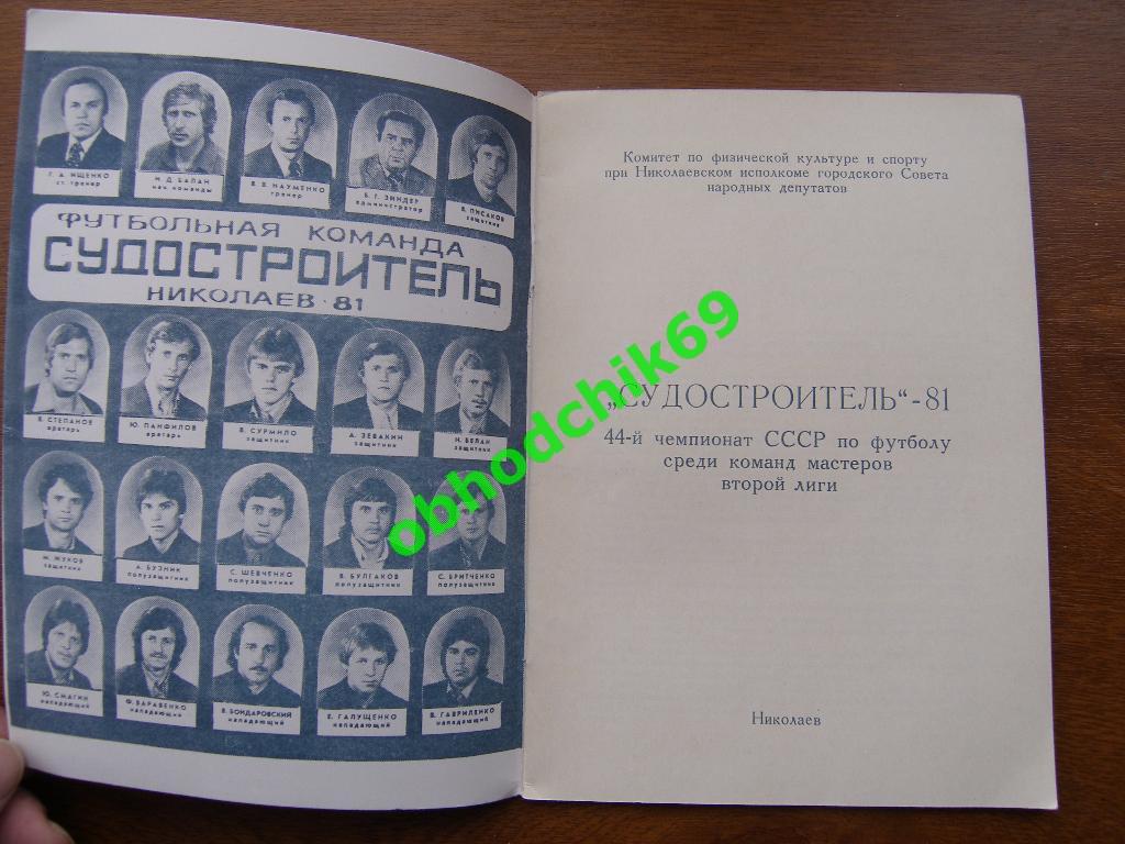 Футбол Календарь-справочник 1981 Николаев 1