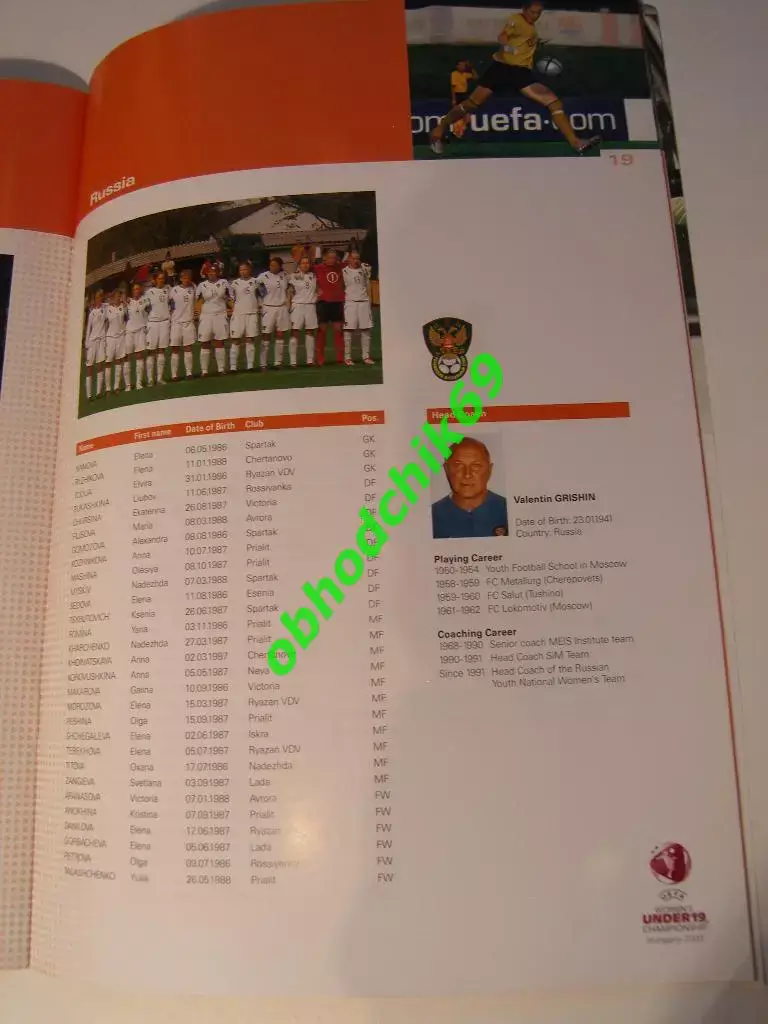 Чемпионат Европы УЕФА женские к-ды U-19 Венгрия 20-31 07 2005 / Россия женщины 2