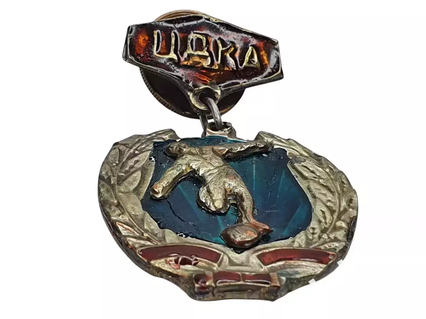 Медальный футбольный значок - команда ЦДКА (ЦСКА). Ручная работа. Середина ХХв. 2