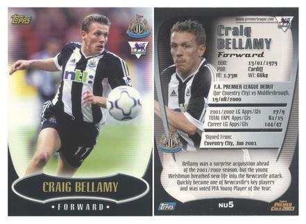 Craig Bellamy - Крейг Беллами - topps premier gold 2003