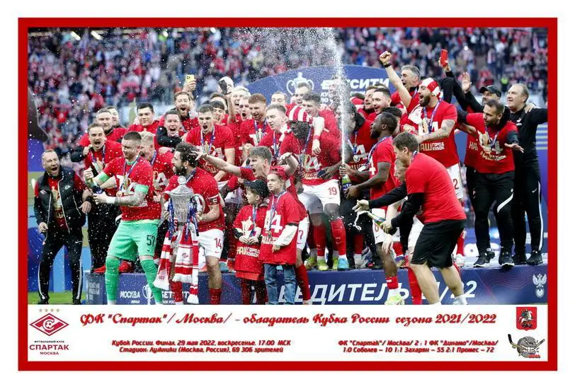 ФК «Спартак»/Москва/ - Открытка двухсторонняя - 21 3