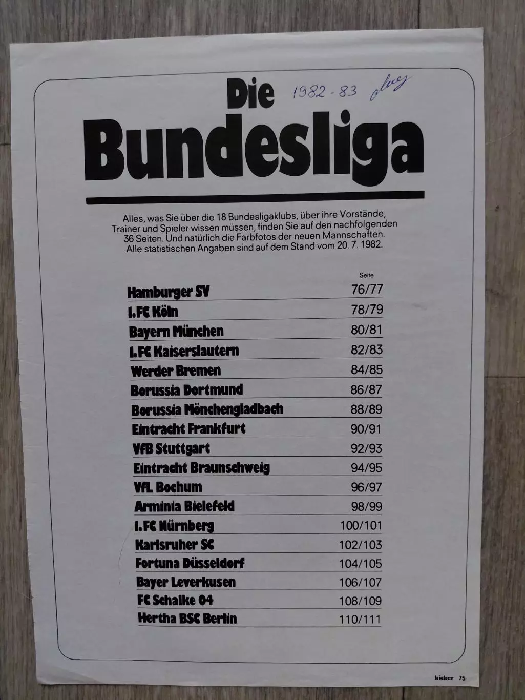 HAMBURGER SV 1982/83 1