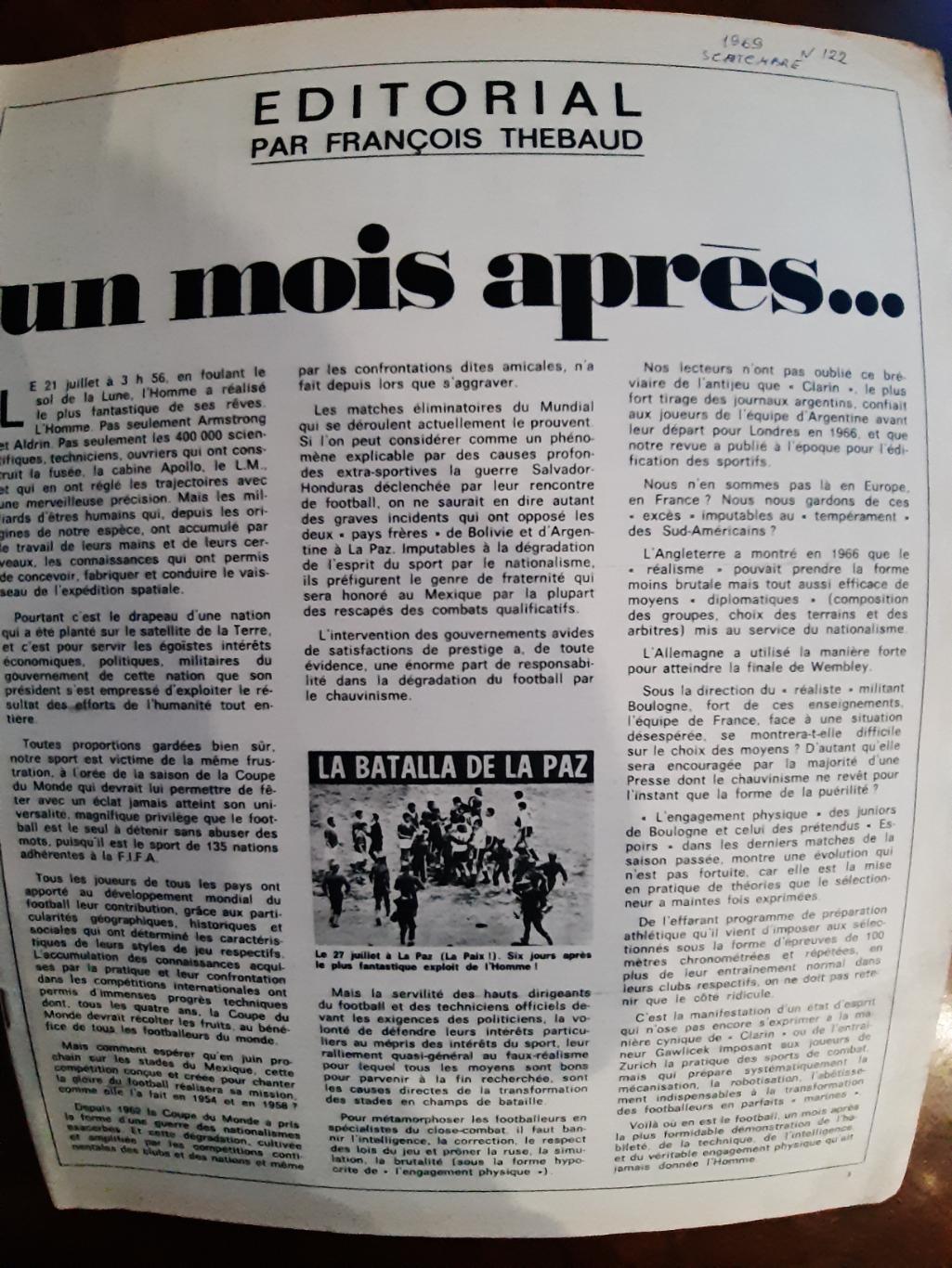 MIROIR DU FOOTBALL1969