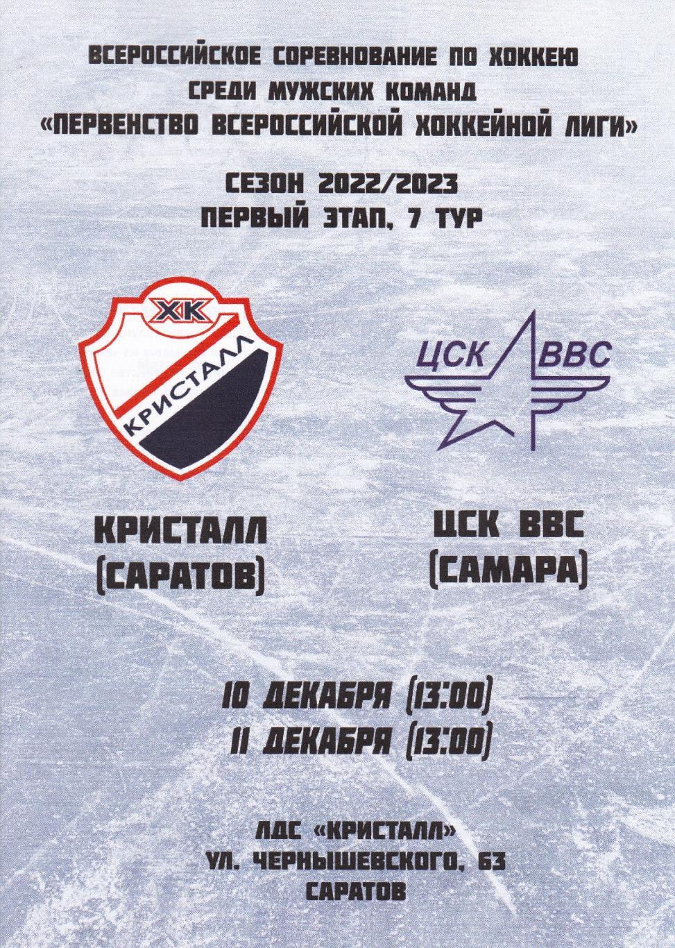 Кристалл (Саратов) - ЦСК ВВС (Самара) 10-11.12.2022