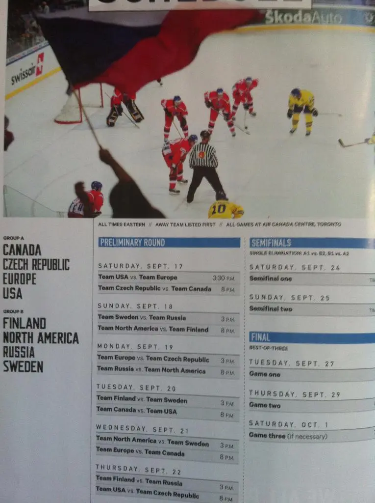 Кубок Мира по хоккею 17.09.-01.10.2016 г. Торонто, Канада. Официальная программа 4