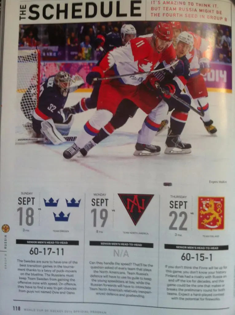 Кубок Мира по хоккею 17.09.-01.10.2016 г. Торонто, Канада. Официальная программа 7