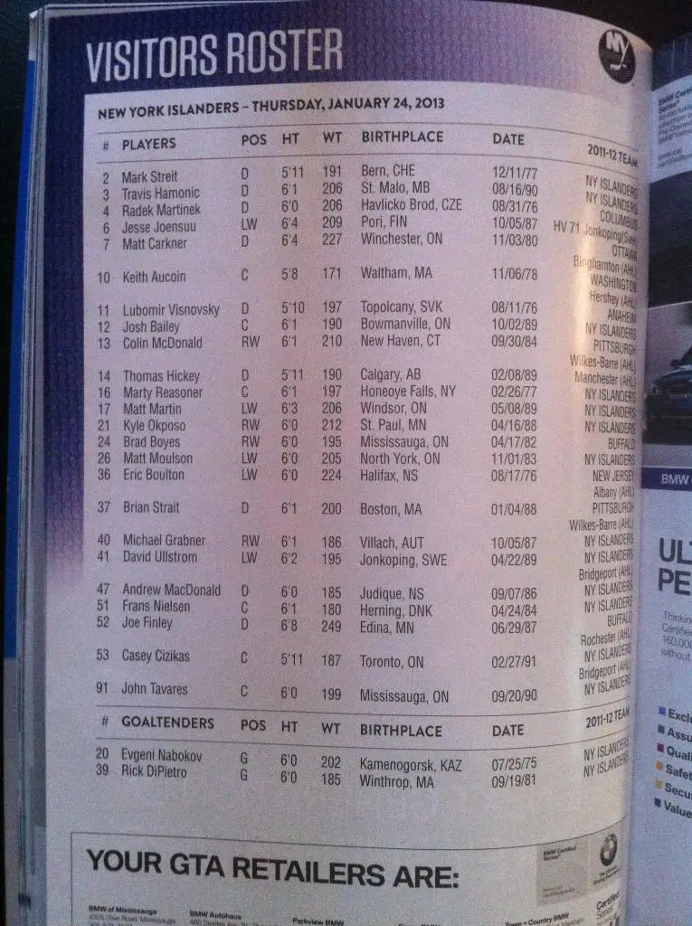 НХЛ. Торонто - Нью Йорк Айлендерс. 24 января 2013 года. Торонто, Канада 3