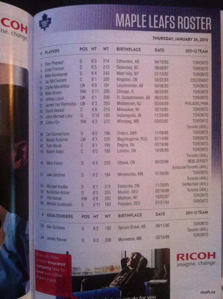 НХЛ. Торонто - Нью Йорк Айлендерс. 24 января 2013 года. Торонто, Канада 4