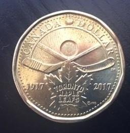 Монета 1 доллар. 100 лет Торонто Мейпл Ливс 1917-2017(Toronto Maple Leafs NHL). 2