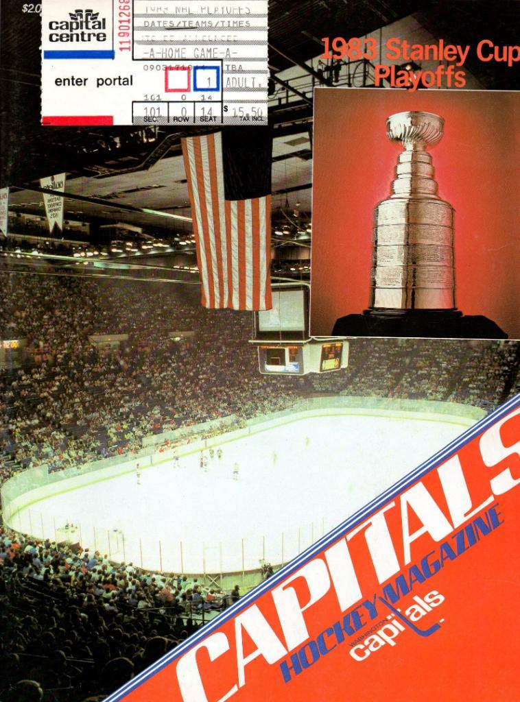 Кубкок Стэнли 1983.НХЛ.Вашингтон Кэпиталз - Нью-Йорк Айлендерс + билет 9.04.1983