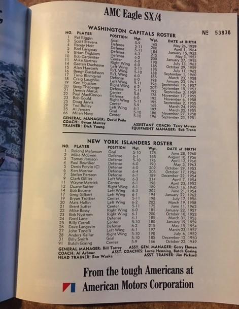 Кубкок Стэнли 1983.НХЛ.Вашингтон Кэпиталз - Нью-Йорк Айлендерс + билет 9.04.1983 4