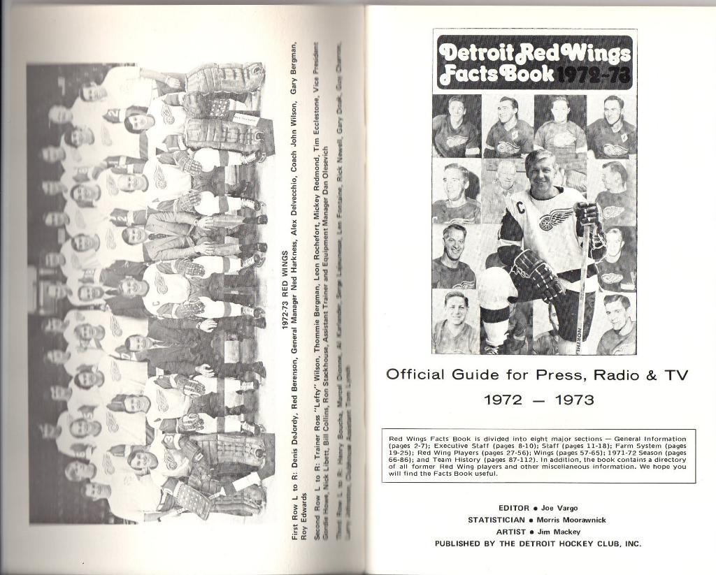 Ежегодник 1972/1973.''Детройт Ред Уингз'',НХЛ(Detroit Red Wings)NHL 1