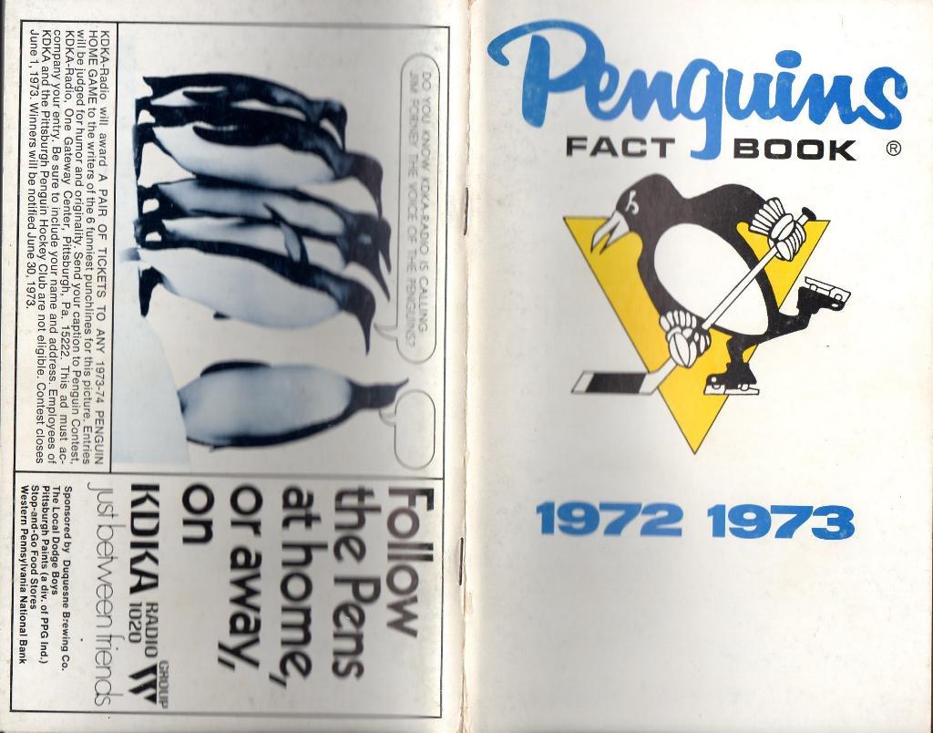 Ежегодник 1972/1973.''Питтсбург Пингвинз'',НХЛ(Pittsburgh Penguins)NHL 6