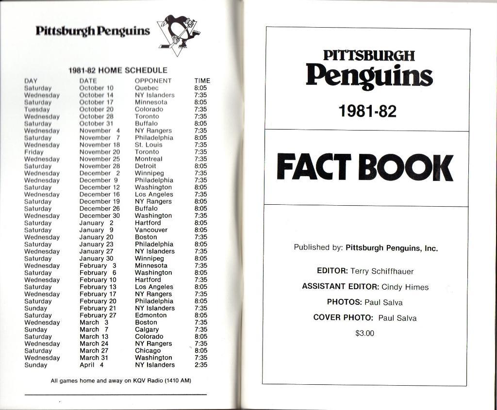 Ежегодник 1981/1982.''Питтсбург Пингвинз'',НХЛ(Pittsburgh Penguins)NHL 2