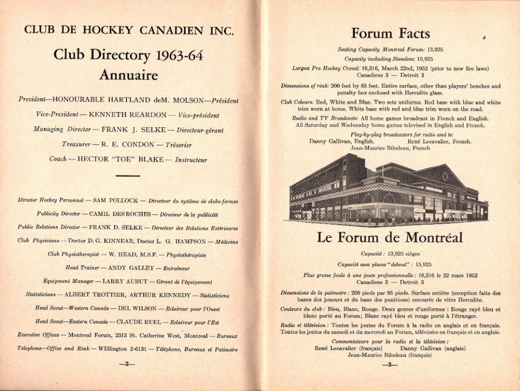Ежегодник 1963/1964.''Монреаль Канадиенс'',НХЛ(Montreal Canadiens)NHL 2
