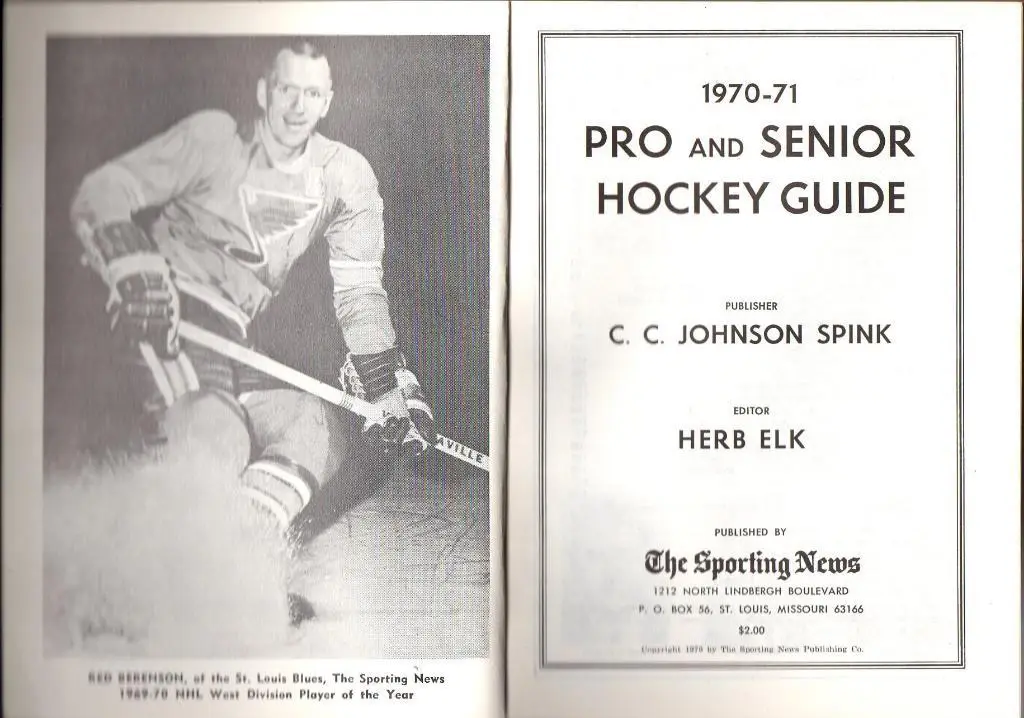 Официальный ежегодник НХЛ(NHL) 1970/1971.HOCKEY GUIDE 1