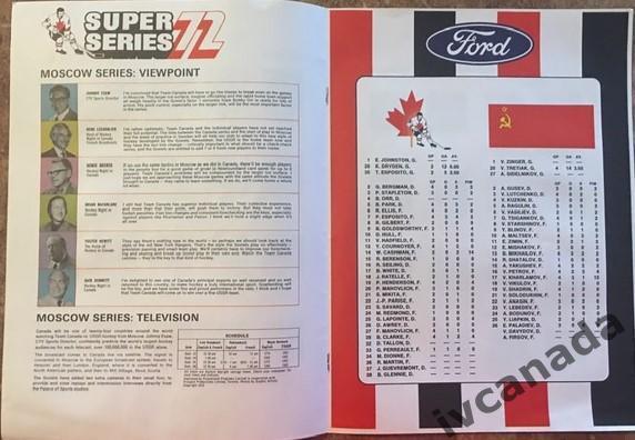 Канада - СССР (CANADA - USSR) Суперсерия 1972. Официальная программа. Вид 3. 2