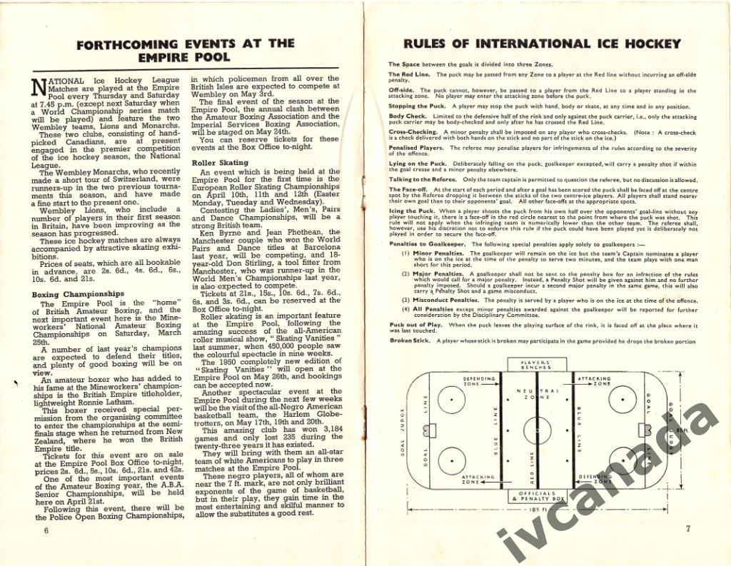Хоккей.Чемпионат мира и Европы. 13-22 марта 1950 года. Группы. Великобритания В1 4