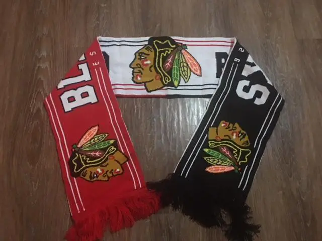 Оригинальный фирменный шарф НХЛ Чикаго Блэкхокс (Chicago Blackhawks). Большой