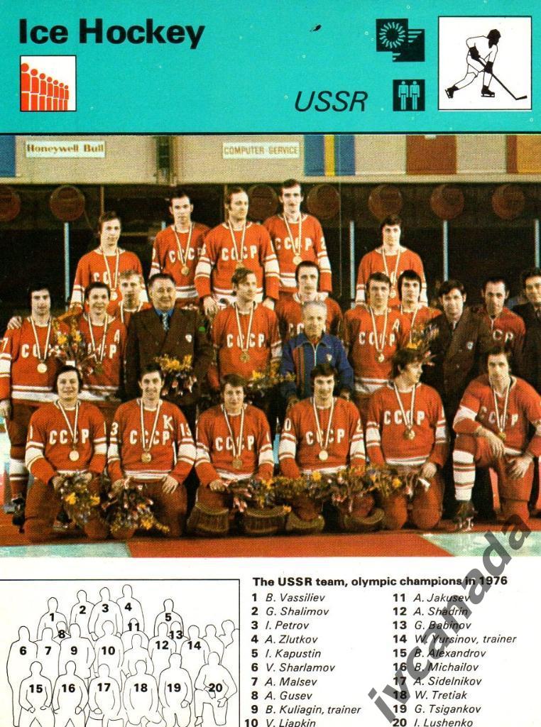Сборная СССР чемпион Олимпийских игр по хоккею 1976 года.