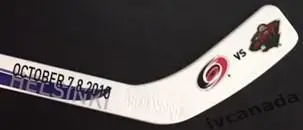 Клюшка к матчу Каролина Харрикейнз - Миннесота Уайлд 7,8 октября 2010 Хельсинки 1