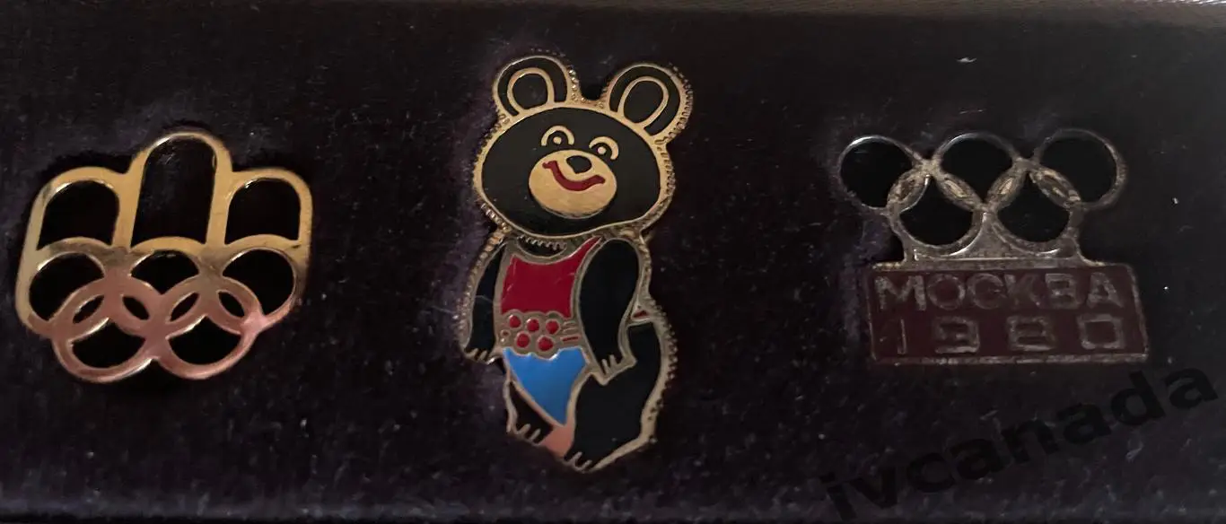 Олимпийские игры 1976-1984, логотипы, сборная Канады, в футляре. Выпуск 1985 г. 1