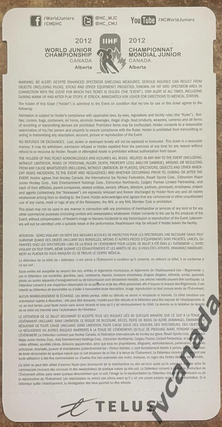 Молодежный чемпионат мира по хоккею Чехия - Финляндия 31.12.2011 г. Канада 1
