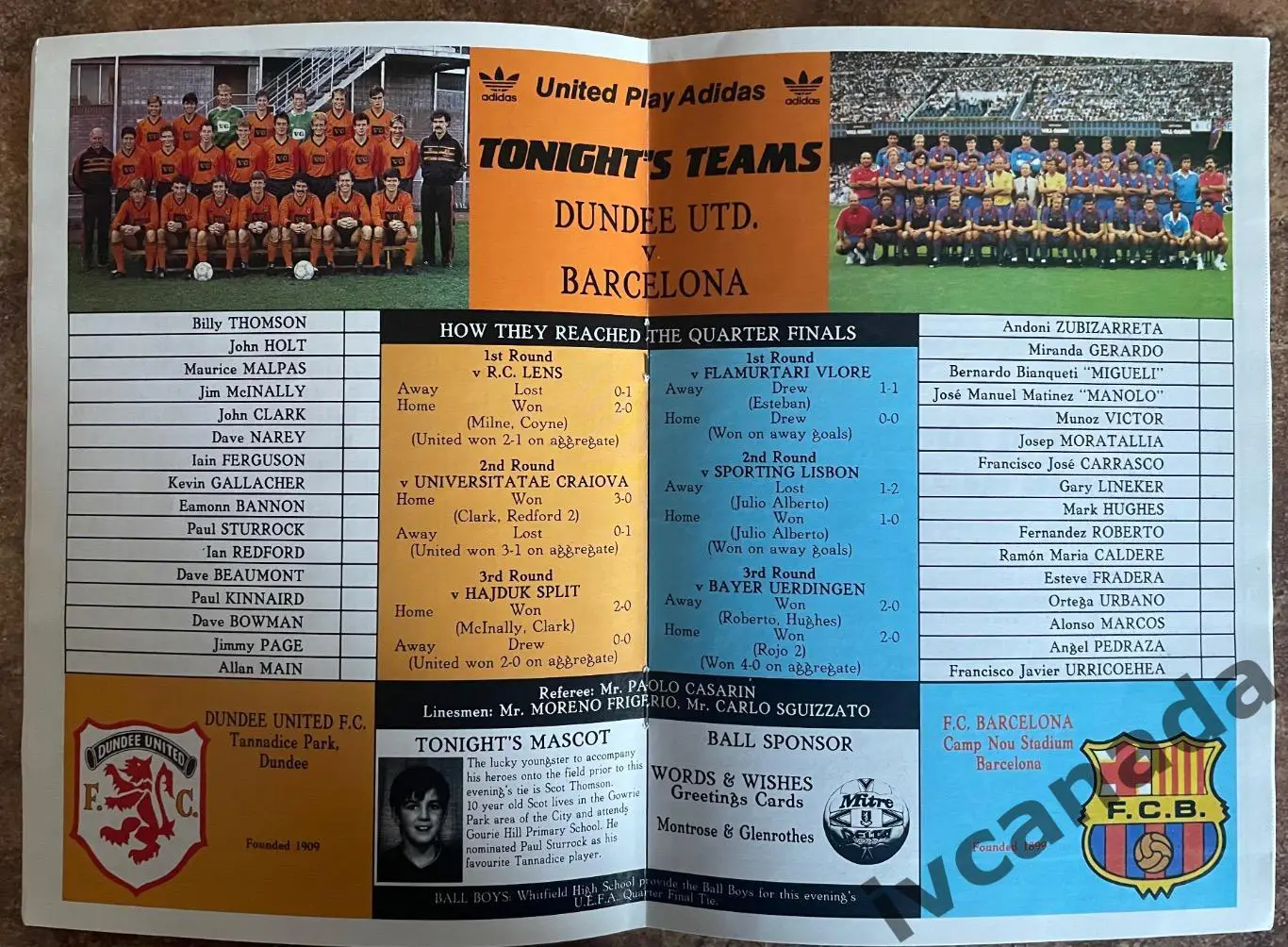 Данди Юнайтед Шотландия - Барселона Испания. 4 марта 1987 года. Кубок УЕФА. 1