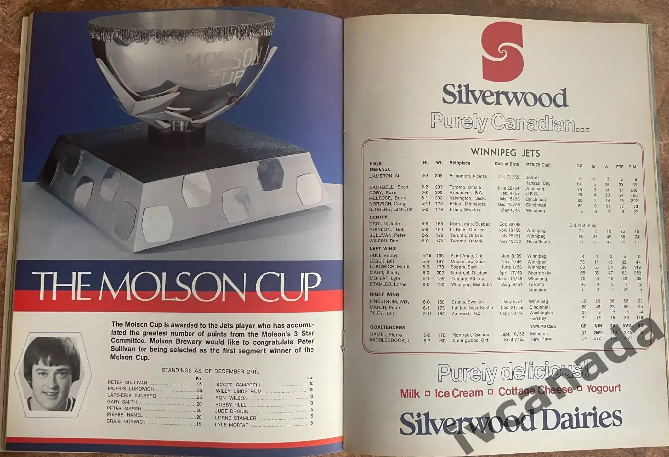 Виннипег Джетс НХЛ Winnipeg Jets NHL - Динамо Москва. 2 января 1980 г. Канада 3