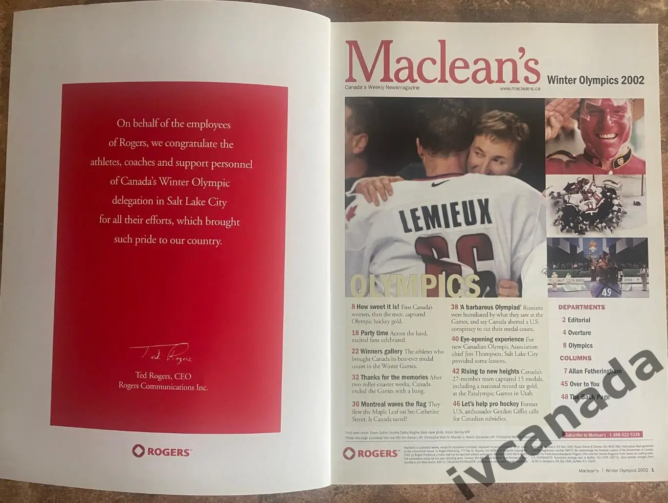 Специальное коллекционное канадское издание 2002 MACLEAN'S Одимпиада в Солт-Лейк 1