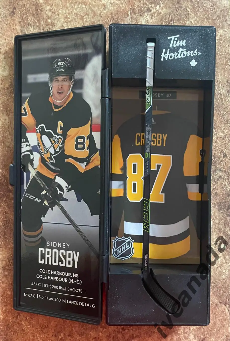 Хоккей СИДНИ КРОСБИ SYDNEY CROSBY №87 набор с клюшкой Tim Hortons 2020-2021, NHL