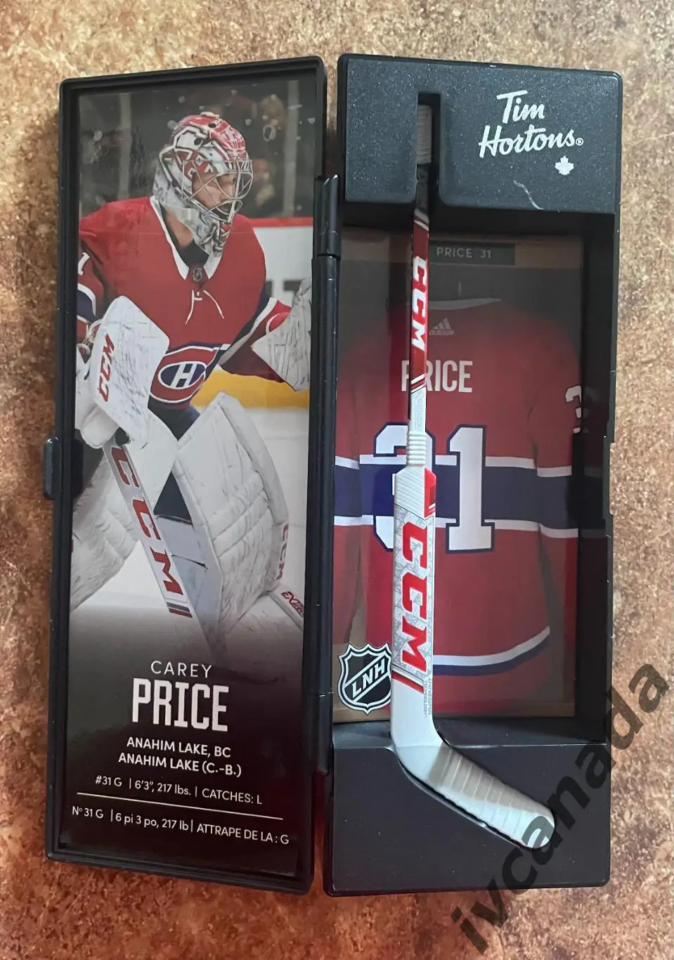 Хоккей КЭРИ ПРАЙС CAREY PRICE №31 набор с клюшкой Tim Hortons 2020-2021, NHL