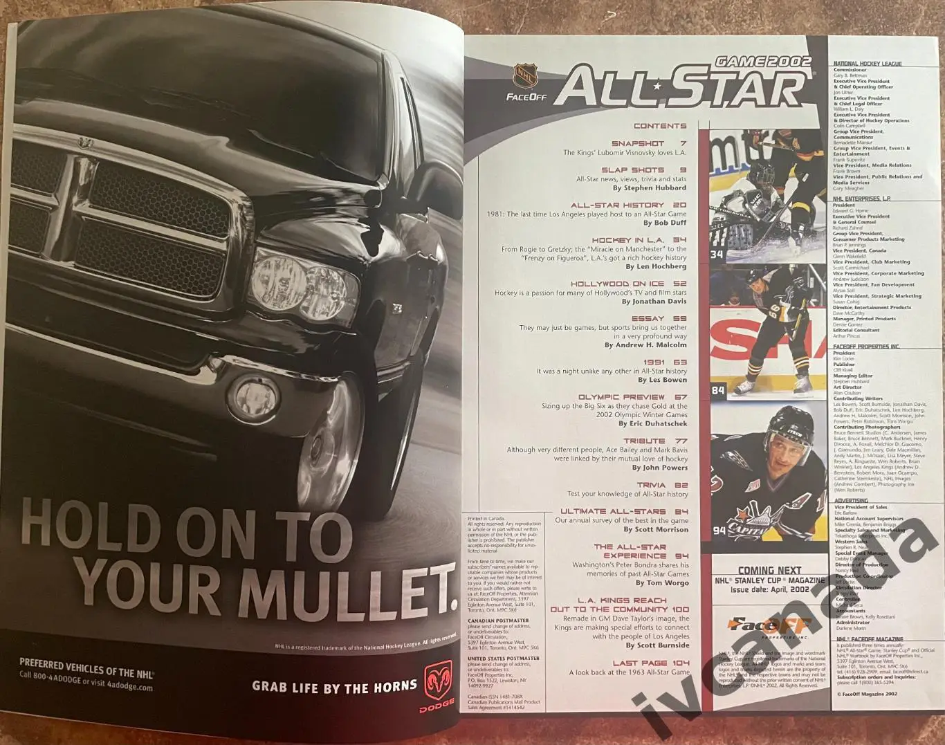 Матч звезд НХЛ 2002(ALL STAR GAME NHL) Северная Америка - Мир. Превью Олимпиады 1