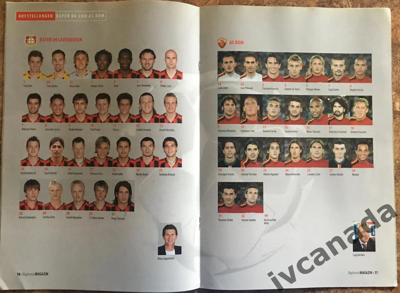 Байер 04 Леверкузен Германия - Рома Италия. 19 октября 2004 года. Лига Чемпионов 1