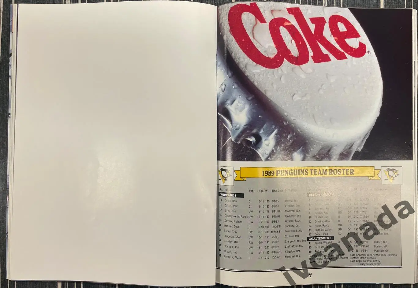 Питтсбург Пингвинз НХЛ Pittsburgh Penguins NHL - ЦСКА Москва 4 января 1989 года 5