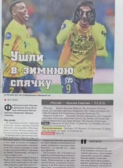Отчет Ростов - Крылья Советов 2024-2025